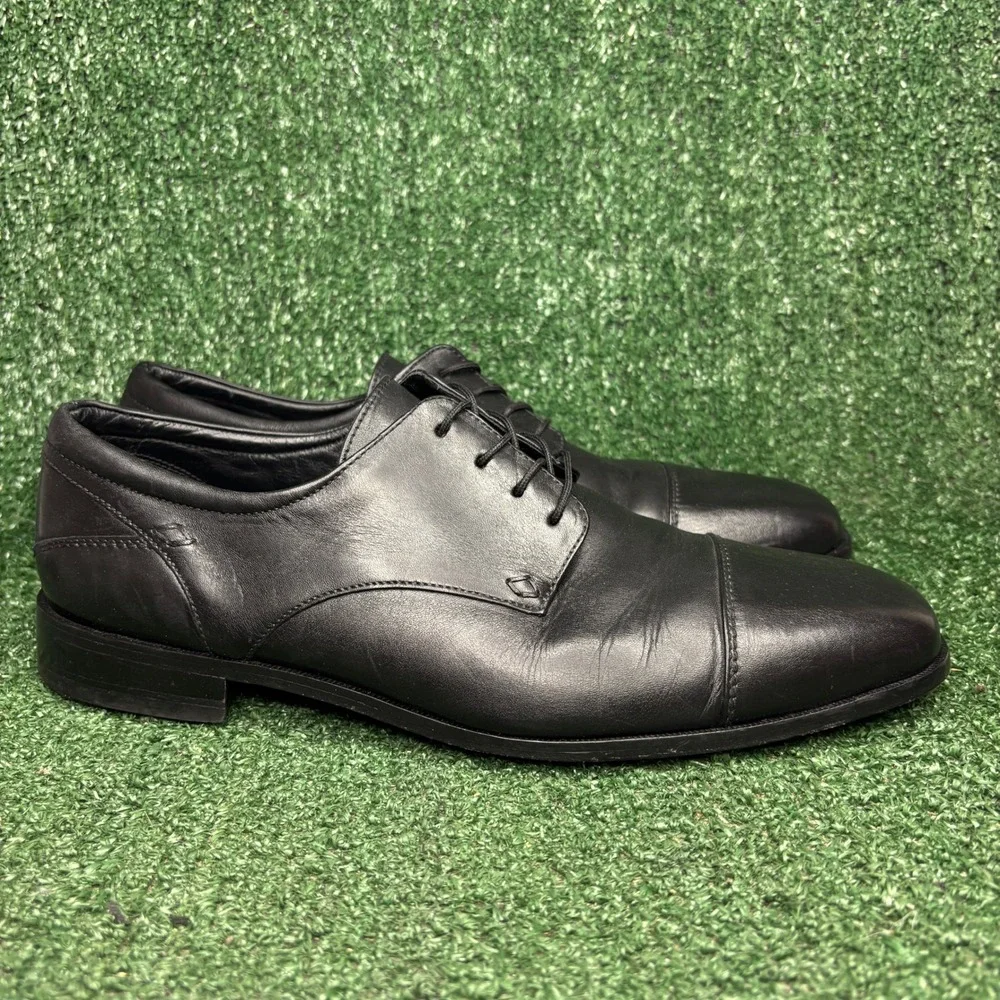 Florsheim 18358-01 Cap Toe Leather Oxford Formal Dress Shoe Black Mens Sz 11.5 D